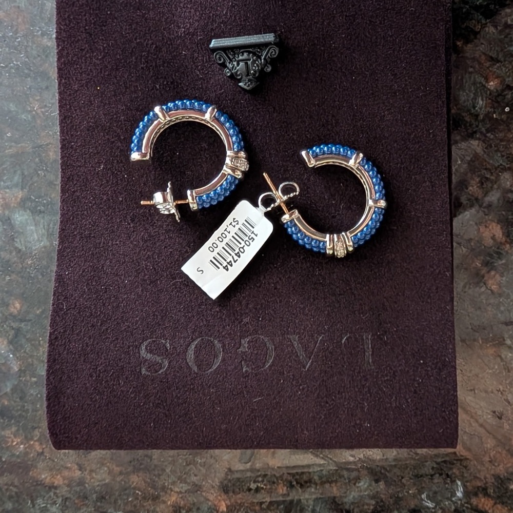 LAGOS Bracelet and Earrings Blue and Silver